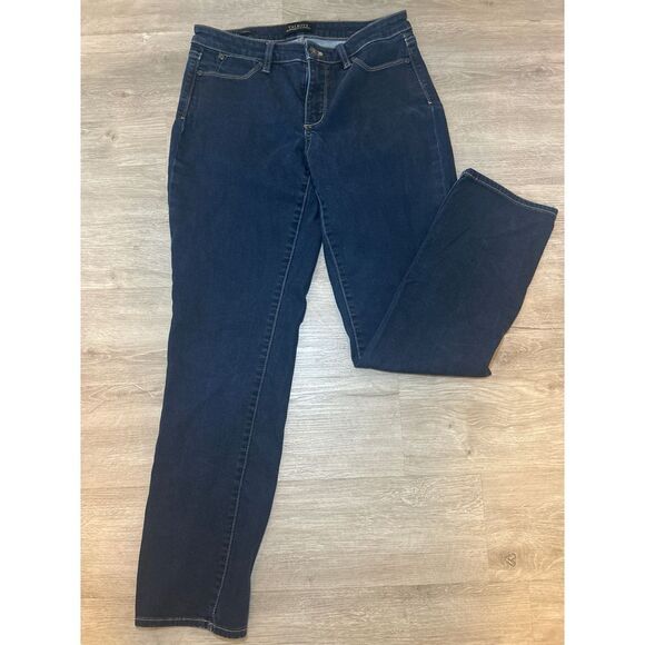 Women's Talbots Dark Wash Flawless Five Pocket Curvy Straight Jeans Size 4 - Picture 2 of 6